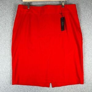 Lane Bryant Womens Plus Size 18 Mini Pencil Skirt Red Back Zipper Slit NWT